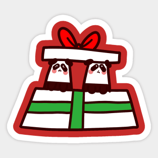 Christmas Twin Pandas Sticker